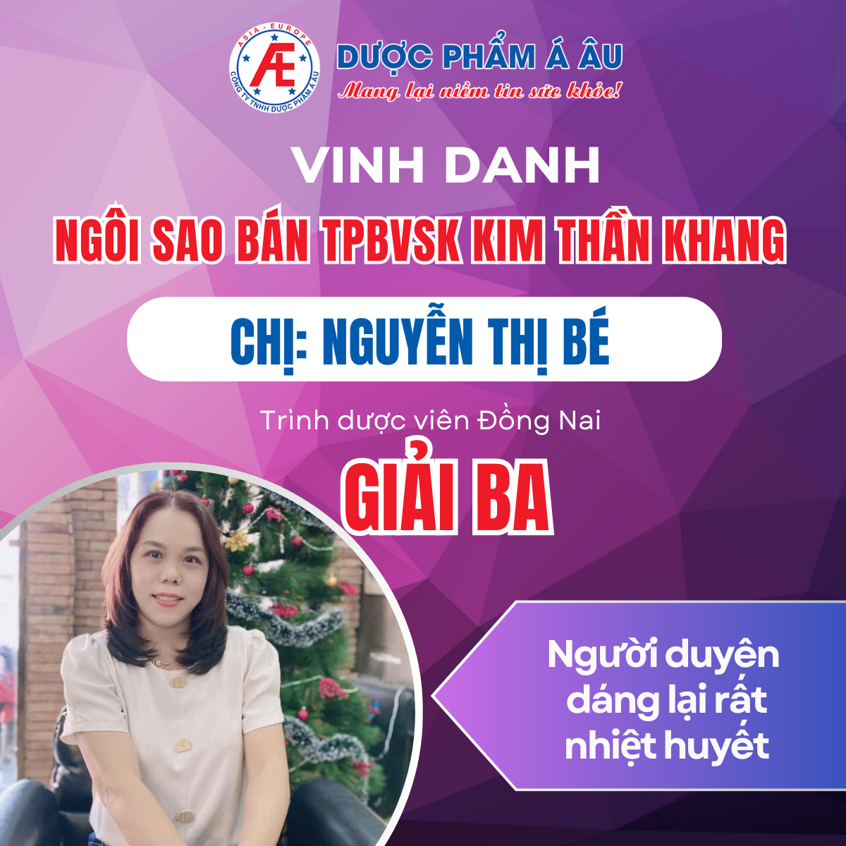 Giải ba - Chị Nguyễn Thị Bé – TDV Đồng Nai